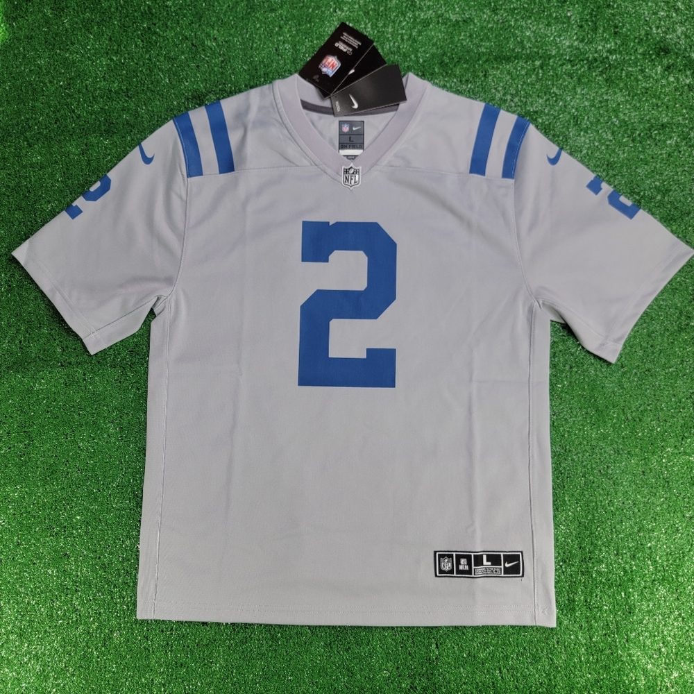Nike Carson Wentz Indianapolis Colts Youth Football Jersey Size Large 14/16 Grey